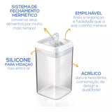 Kit 6 Potes Herméticos Acrílico Mantimentos Tampa Trava 2,3l