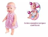 Boneca Baby Faz Xixi De Verdade + Mamadeira + Fralda - Milk